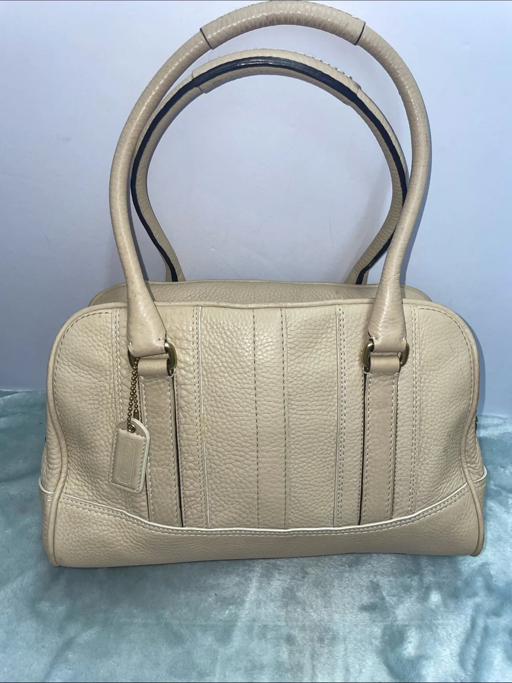 Vintage Coach ‘Hamptons’ Pebbled Leather Satchel